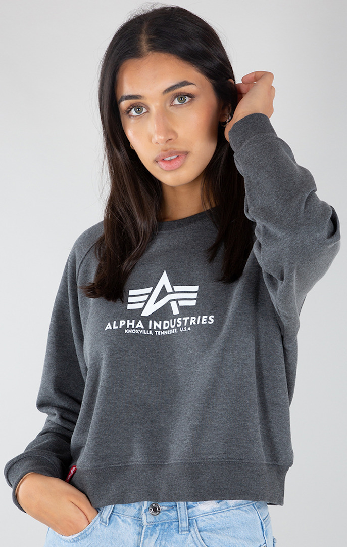 Image of Alpha Industries Basic Boxy Sweat-shirt dames Gris M