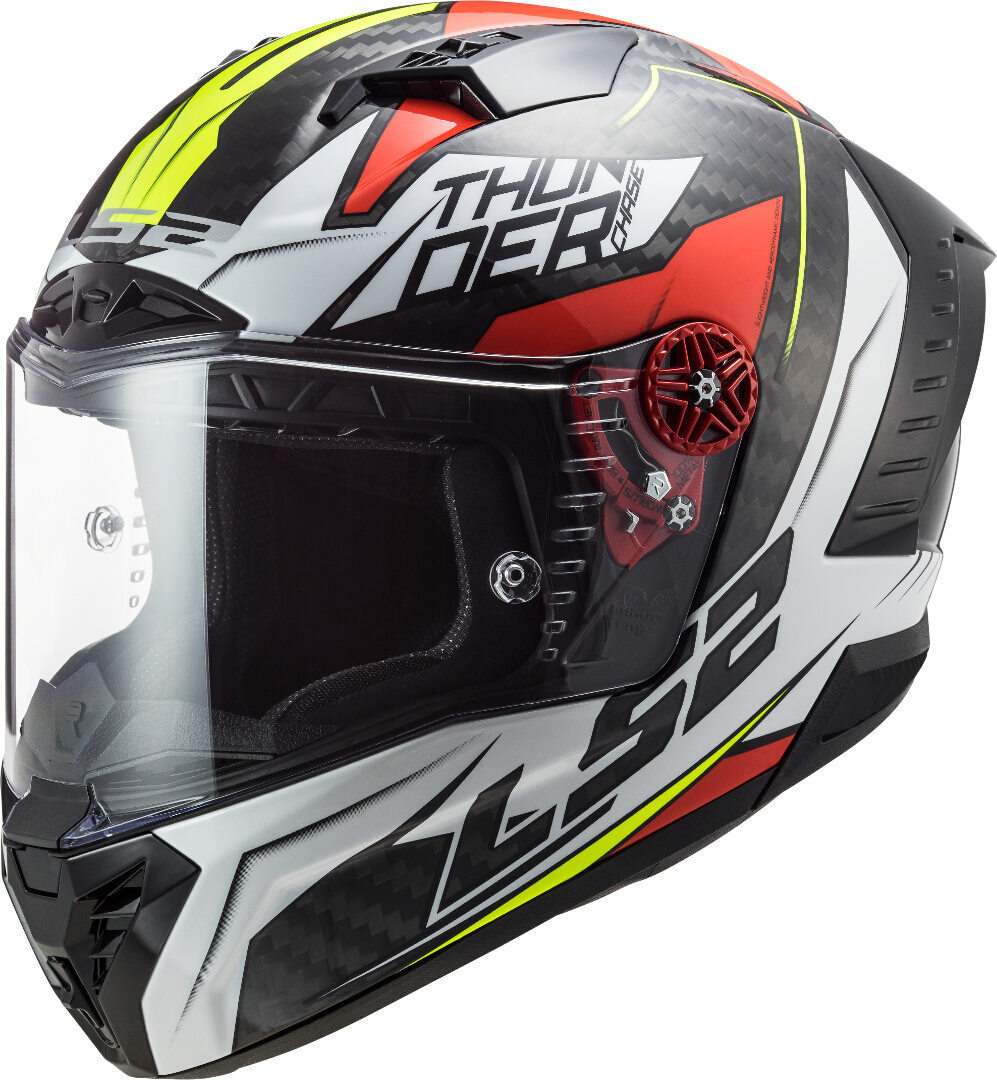 LS2 FF805 Thunder Chase Carbon Casque Blanc Rouge XS
