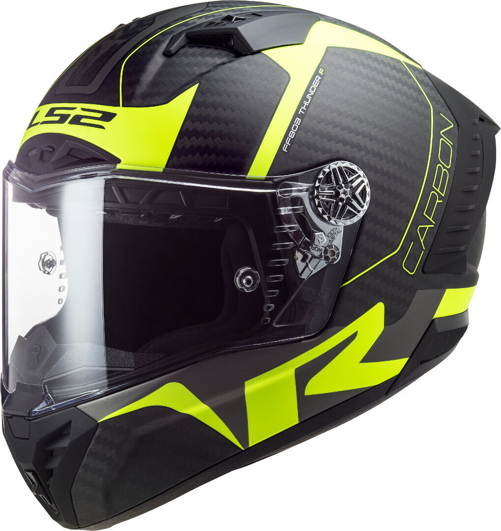 LS2 FF805 Thunder Racing1 Carbon Casque Noir Jaune XS