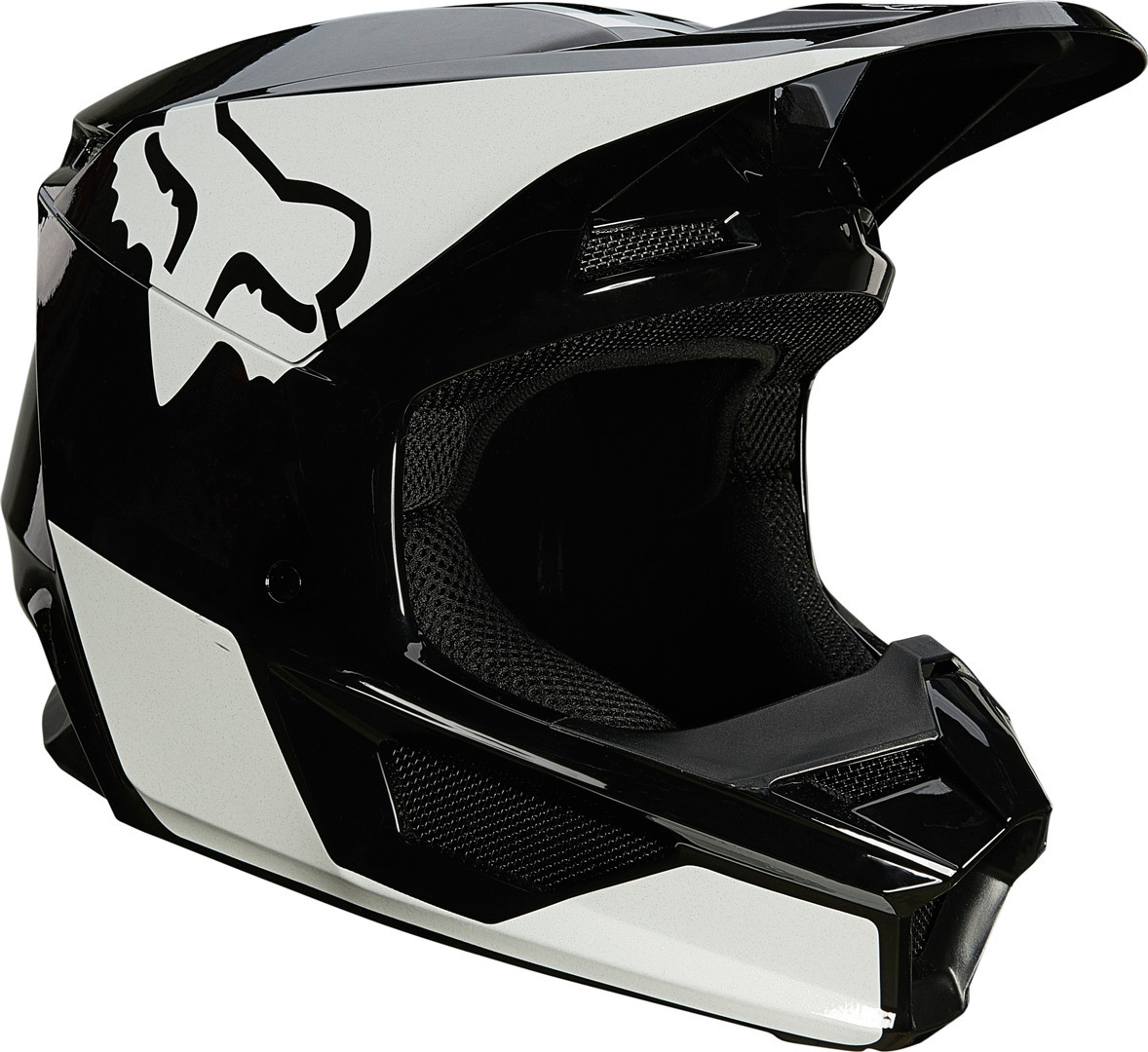 FOX V1 REVN Casque de motocross de jeunesse Noir Blanc S