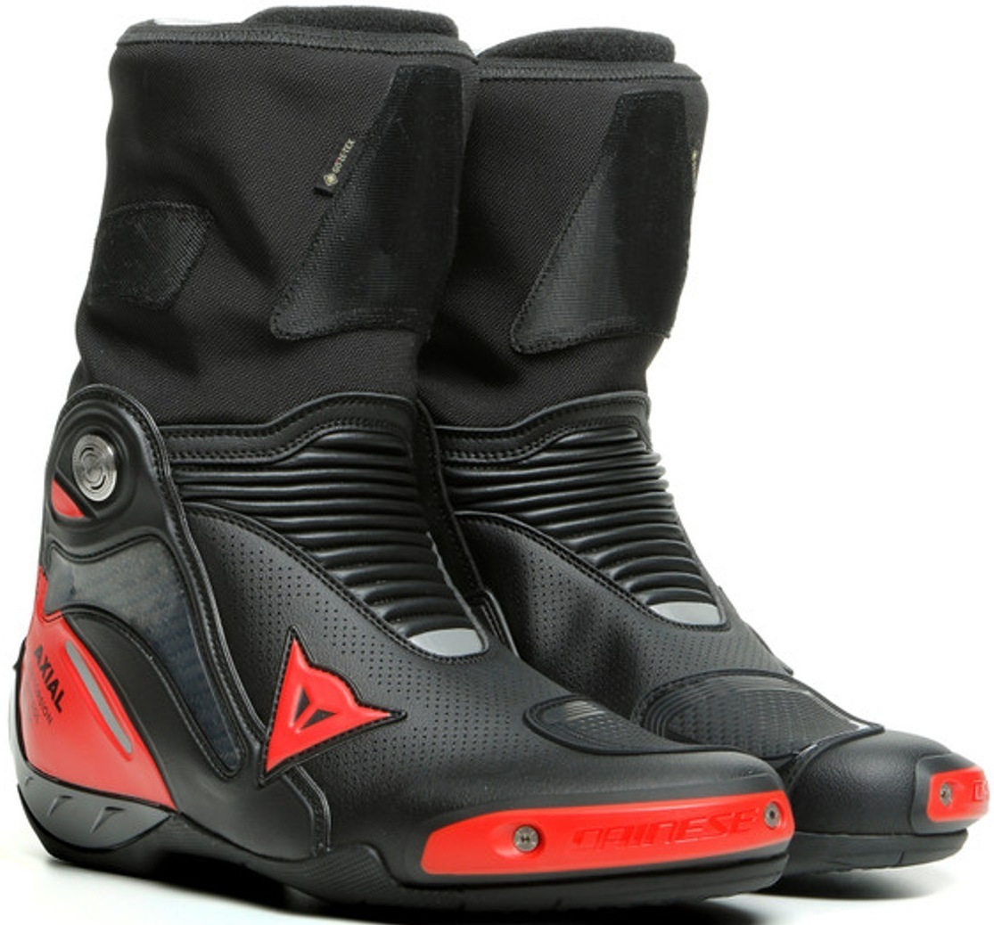 Dainese Axial Gore-Tex bottes de moto imperméables Noir Rouge 40