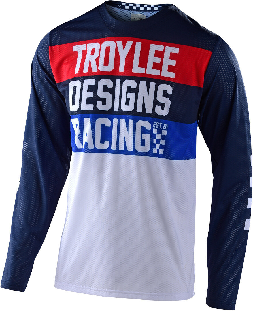 Troy Lee Designs GP Air Continental Maillot motocross Blanc Bleu S