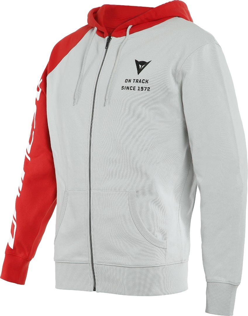 Dainese Paddock Full-Zip Capuche Gris Rouge XS