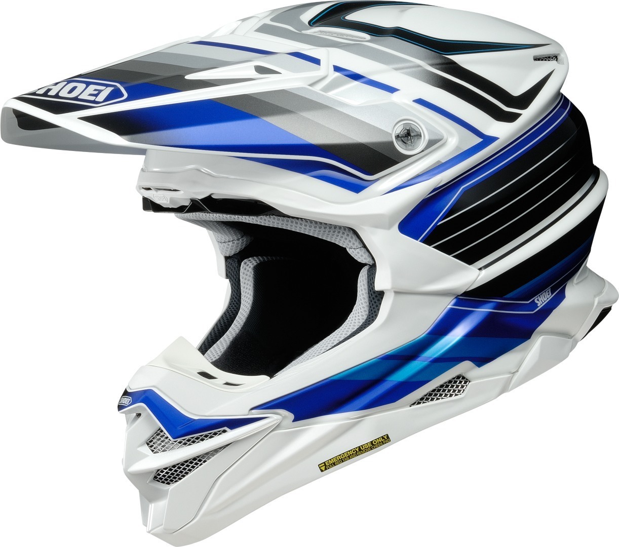 Shoei VFX-WR Pinnacle Casque de motocross Noir Blanc Bleu XS