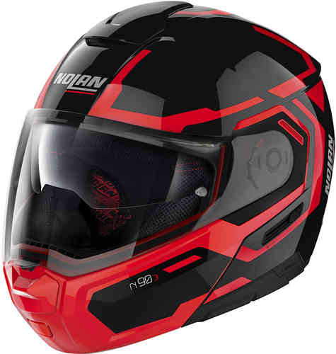 Nolan N90-3 Driller N-Com Casco Negro Rojo XL