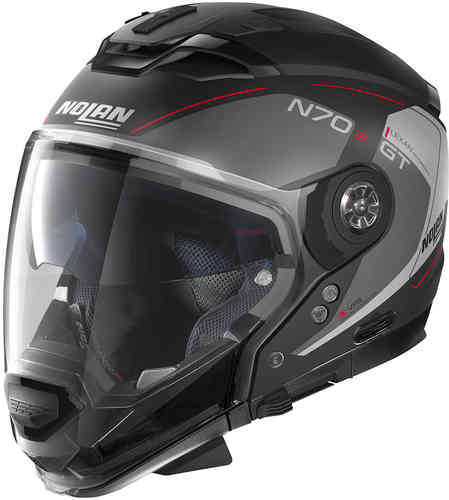 Nolan N70-2 GT Lakota N-Com Casco Negro Rojo S