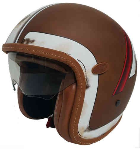 Premier DO BOS BM Casco de jet Marrón L