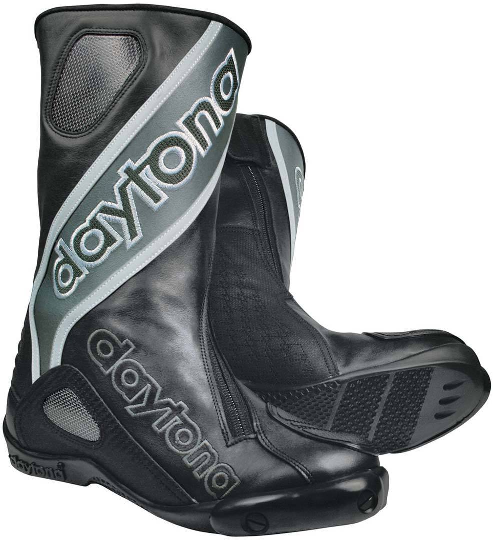 Daytona Evo-Sports GTX Gore-Tex Bottes de moto imperméables Noir Gris 38
