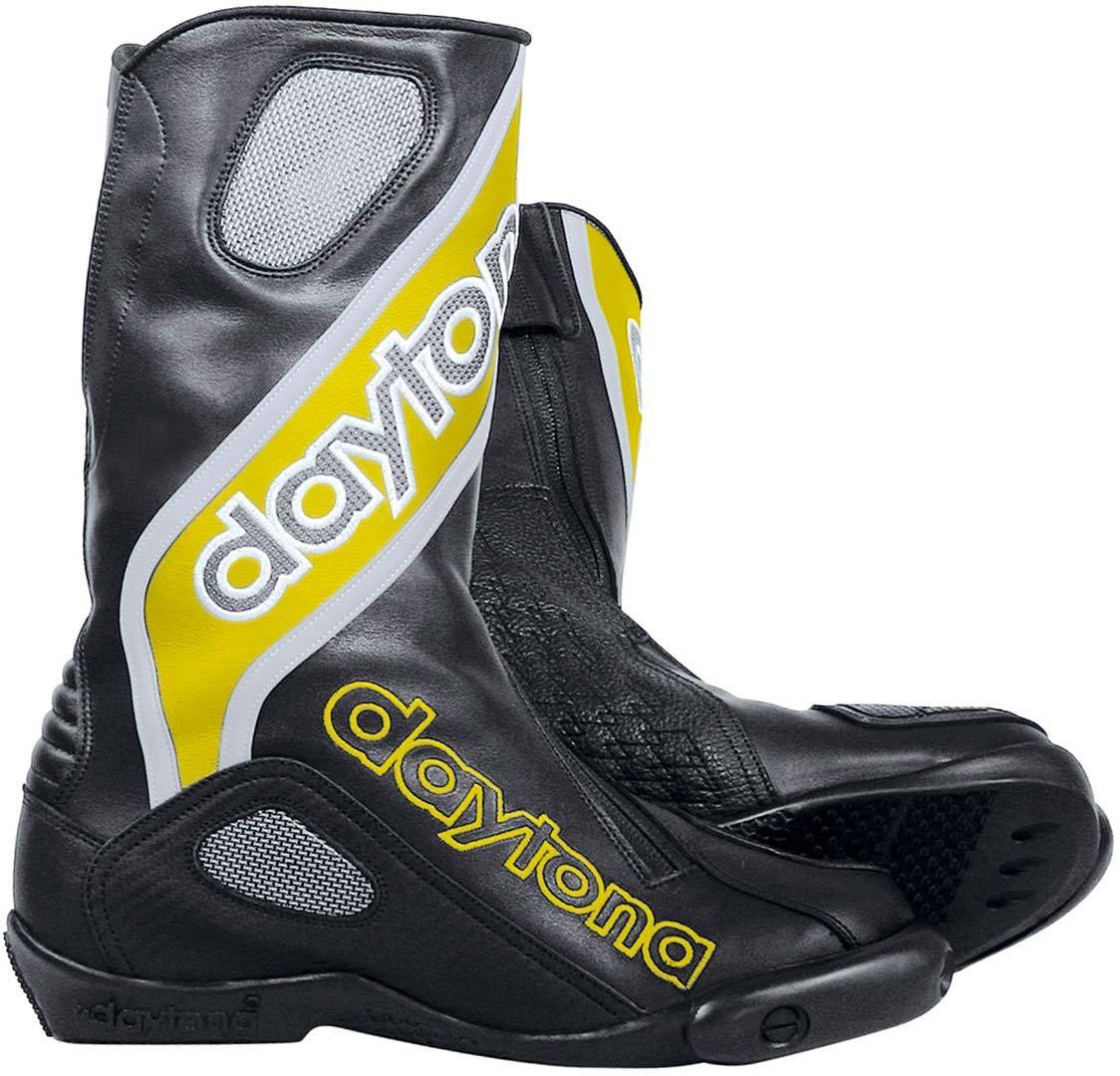 Daytona Evo-Sports GTX Gore-Tex Bottes de moto imperméables Noir Jaune 38