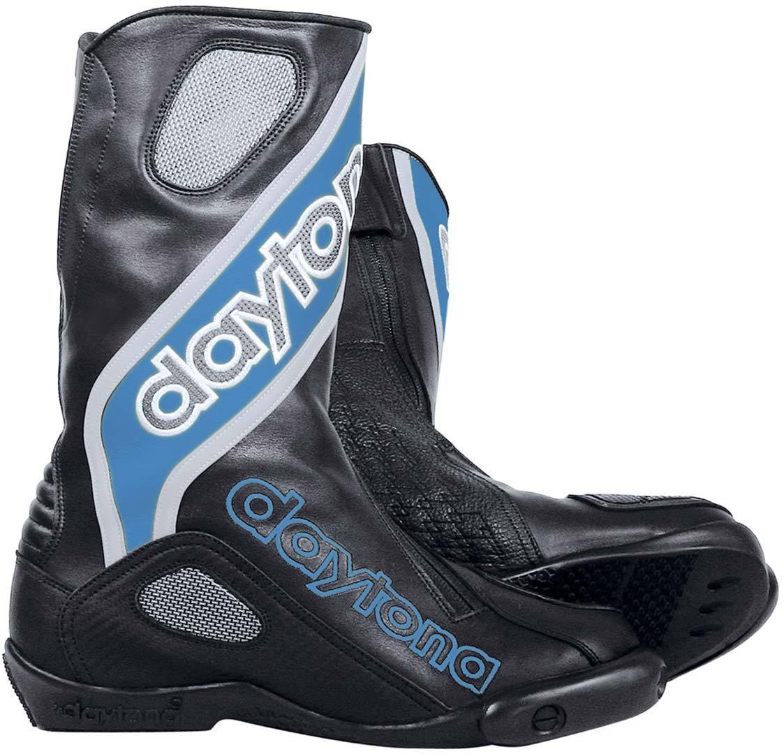 Daytona Evo-Sports GTX Gore-Tex Bottes de moto imperméables Noir Bleu 37