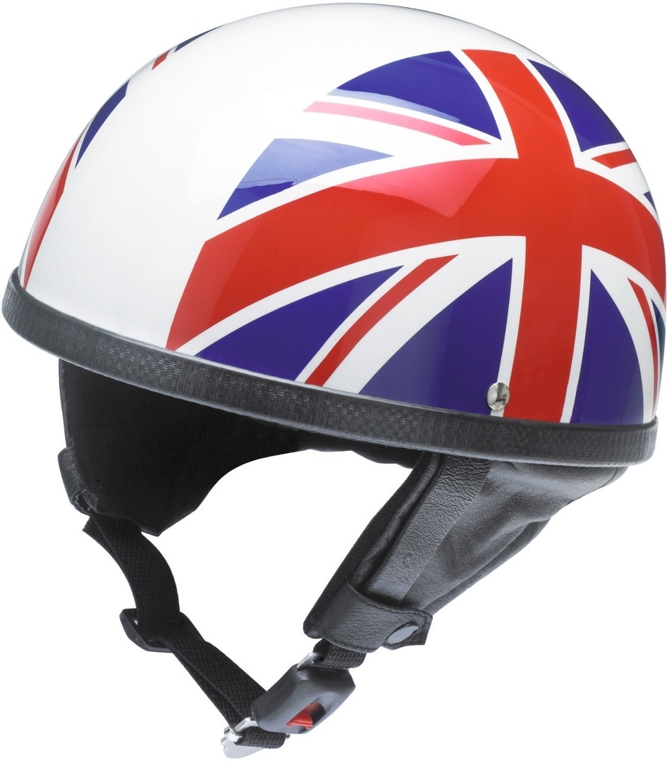 Classic UK Jet hjälm, vit-röd-blå, storlek S