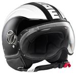 MOMO Avio Black Glossy Metal White Logo White Реактивный шлем