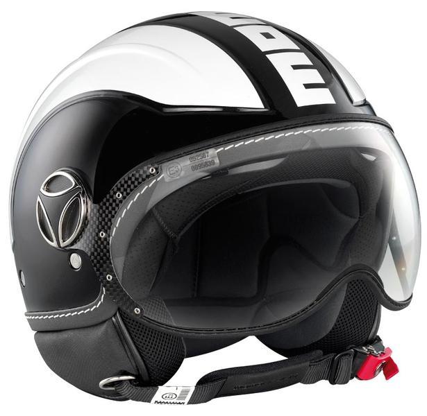 MOMO Avio Black Glossy Metal White Logo White Casque jet