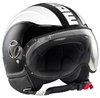 MOMO Avio Black Glossy Metal White Logo White Jet Helmet