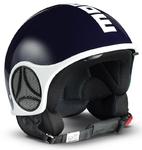 MOMO Minimomo Blue Navy Glossy Logo White Реактивный шлем