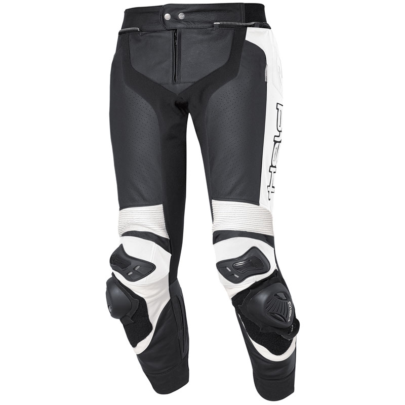 Held Grind Motorcycle Leather Pants, black-white, Size 56, black-white, Size 56
