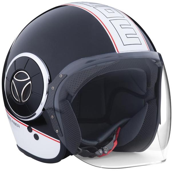 MOMO Mangusta Jet Helmet Zwart/Rood Logo Zwart - beste prijzen ▷ FC-Moto