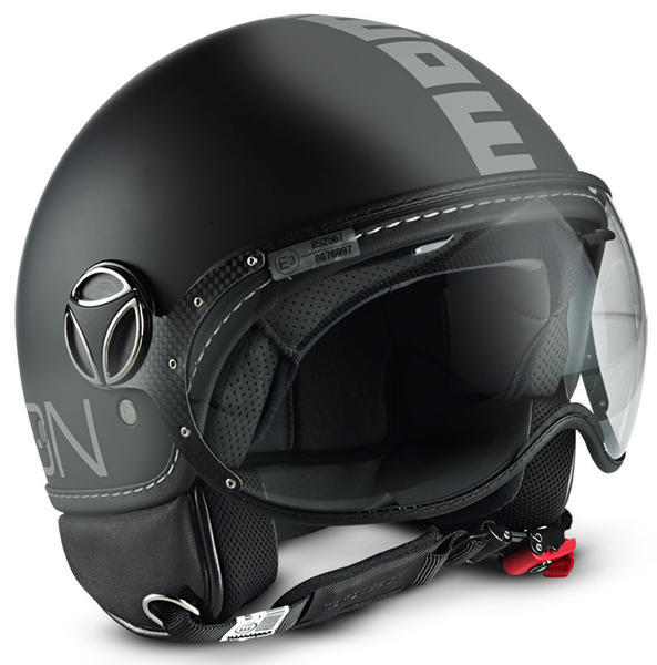 MOMO FGTR Classic Jet Helmet Black Matt/Silver Jet Hjälm Svart Matt/Silver