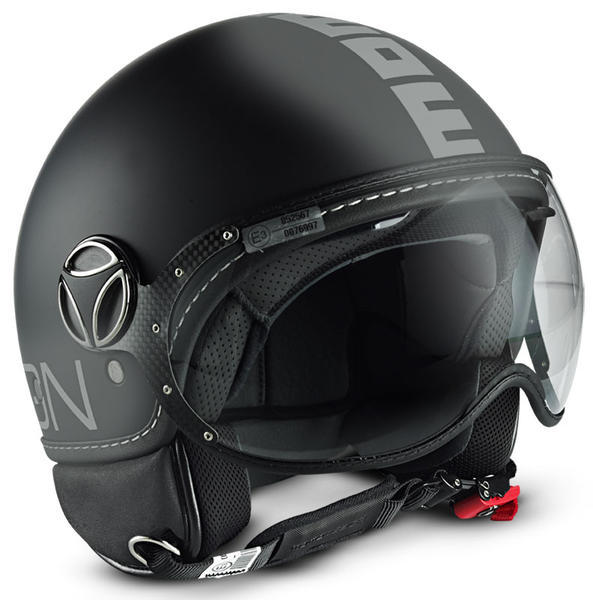 お買い得商店街 MOMO FGTR Classic Jet Helmet Black Matt/Silver ジェット セキュリティ・セーフティ