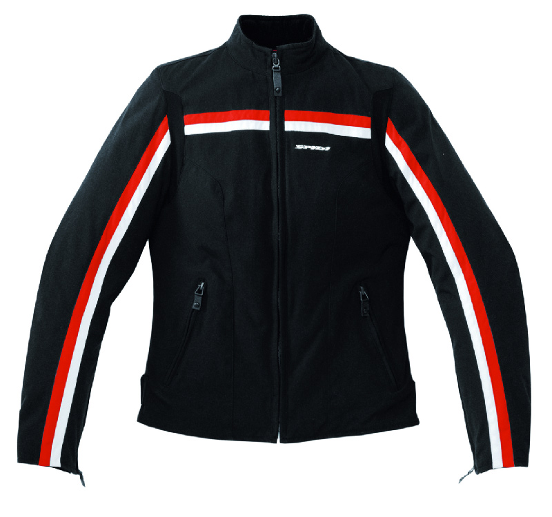 Spidi Dynamite Tex Ladies Motorcycle Textile Jacket, black-white-red, Size XL for Women, black-white-red, Size XL for Women
