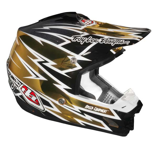 Troy Lee Designs SE3 ECE Zap Gold/Chrom Motocross Helmet