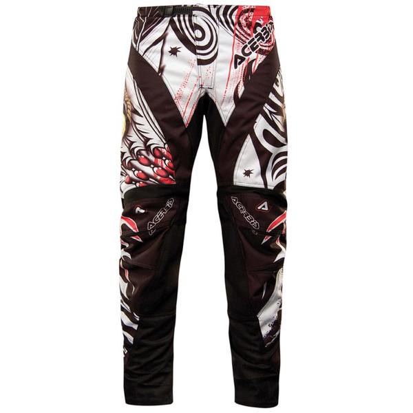 Image of Acerbis Crazy Cheyenne Pantaloni Motocross, nero-bianco-rosso, dimensione 28