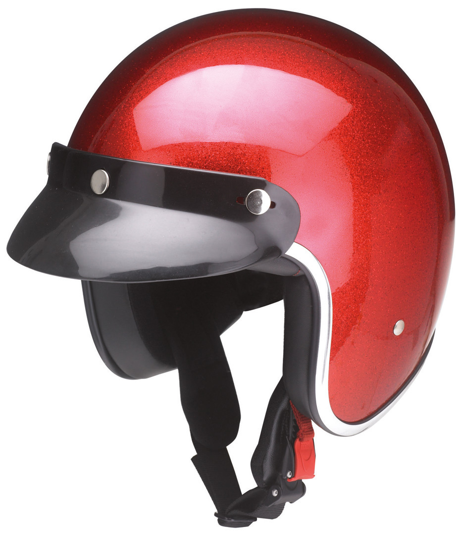 Redbike RB-765 Metal Flake Jet Helmet, Size XS, red, Size XS