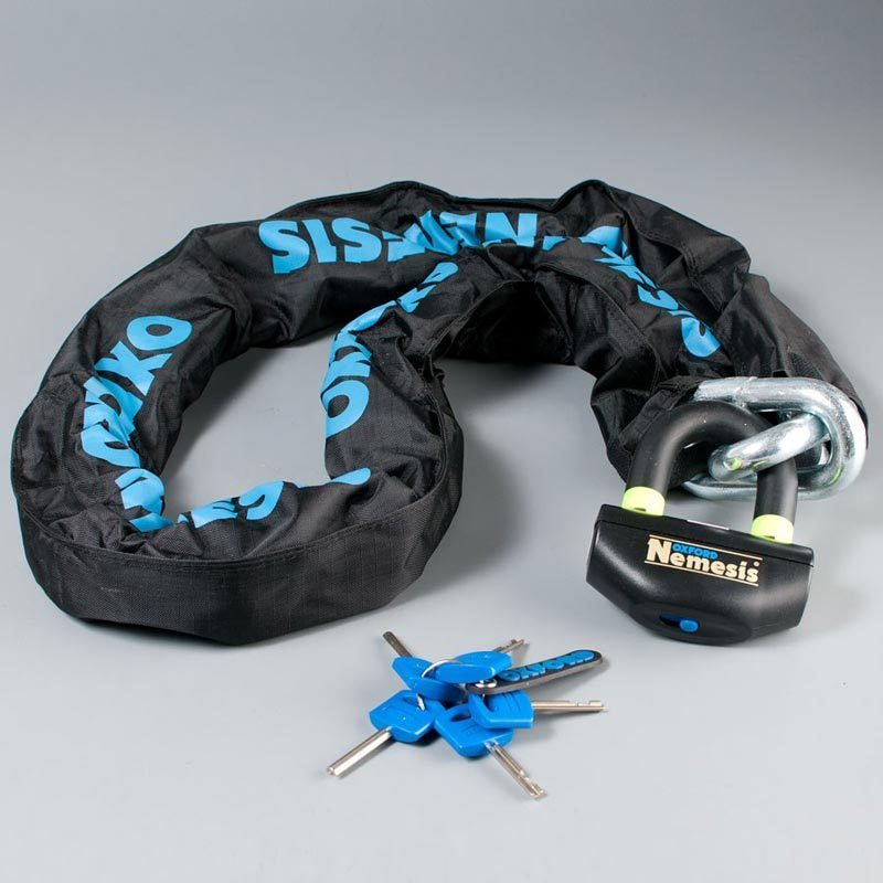 Oxford Nemesis Ultra Strong Chain and Padlock Noir 120 cm