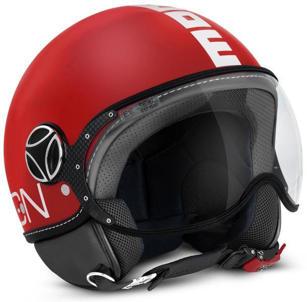 MOMO FGTR Classic Jet Helmet Red Matt / White Реактивный шлем Красный Мэтт / Белый
