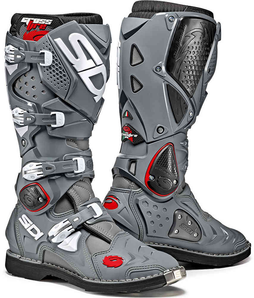 White-Red Sidi MX Boots Trial Zero 1
