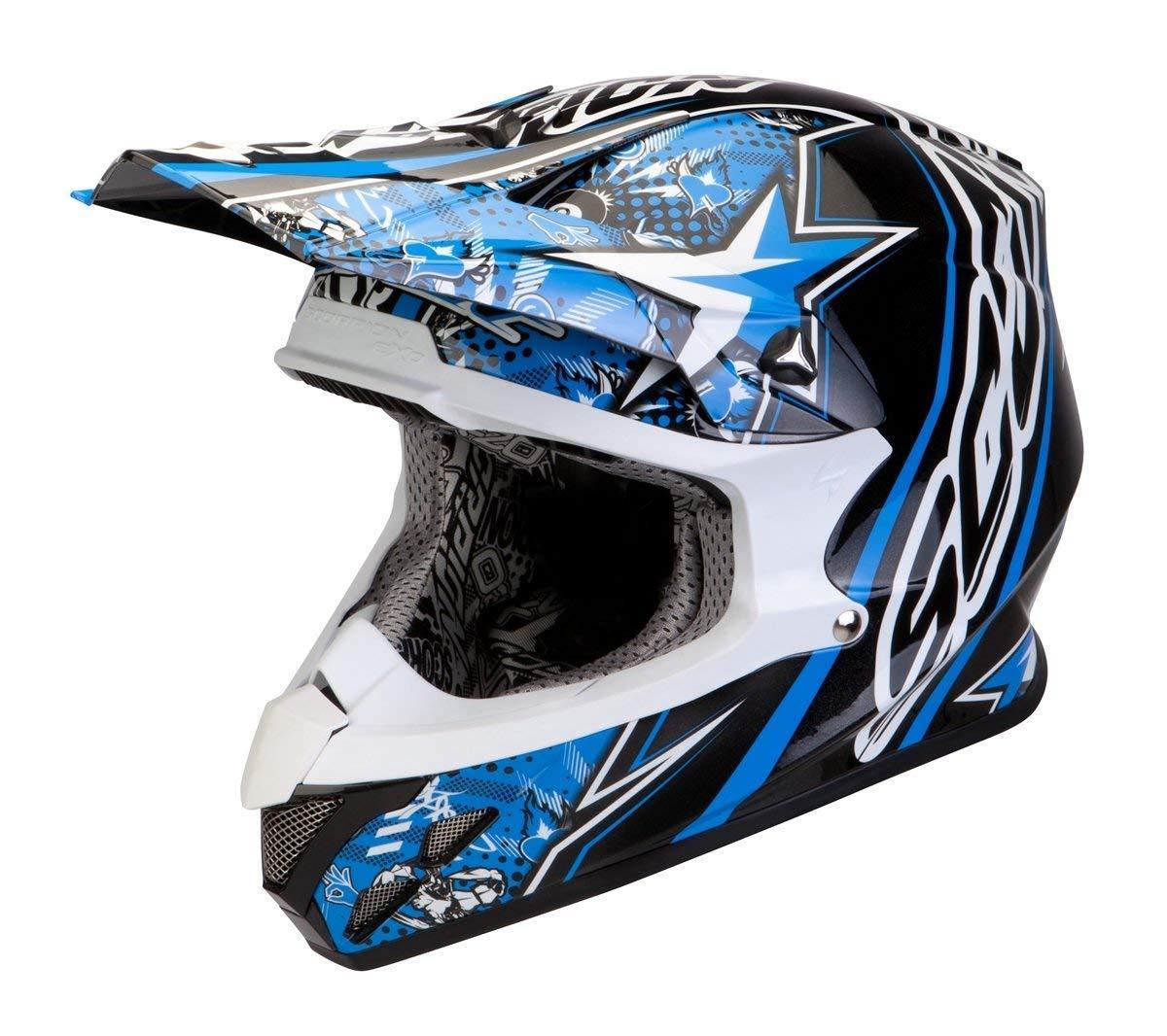 Scorpion VX-20 Air Win Win Cross Helmet, black-white-blue, Size XS, black-white-blue, Size XS