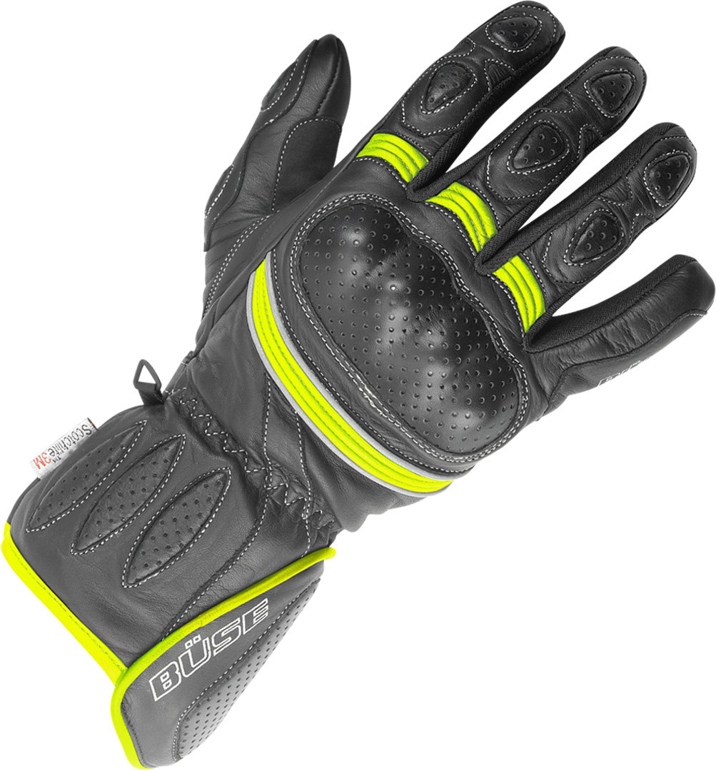 Büse Pitlane Gloves, black-yellow, Size M, black-yellow, Size M