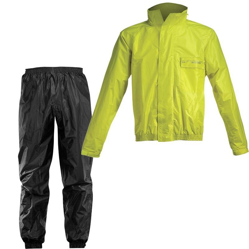 Acerbis Logo 2-Piece Rain Suit, black-yellow, Size XS, black-yellow, Size XS