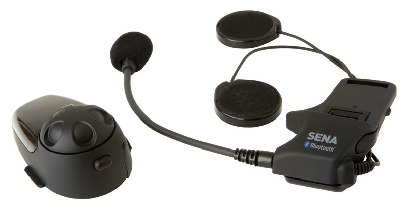 Side view of Sena SMH10 Bluetooth Headset Double Pack, black