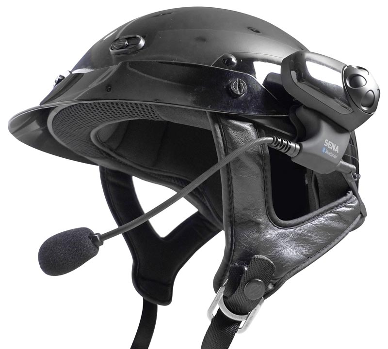 Side view of Sena SMH10 Bluetooth Headset Double Pack, black