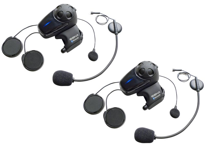 Sena Unisex Black Smh10 Bluetooth Headset Intercom With Universal Microphone Kit Double Pack,