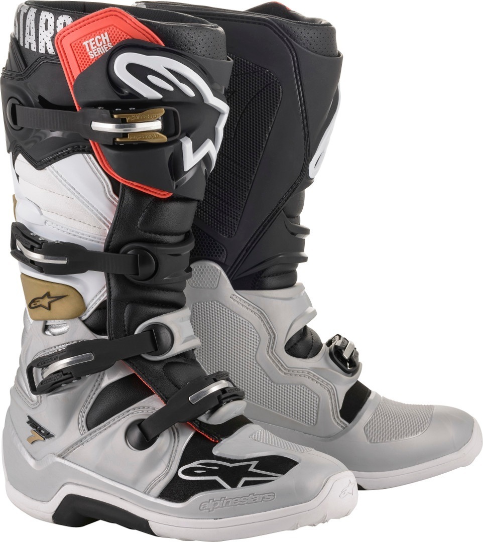 Alpinestars Tech 7 Motocross Boots, black-silver, Size 48, black-silver, Size 48