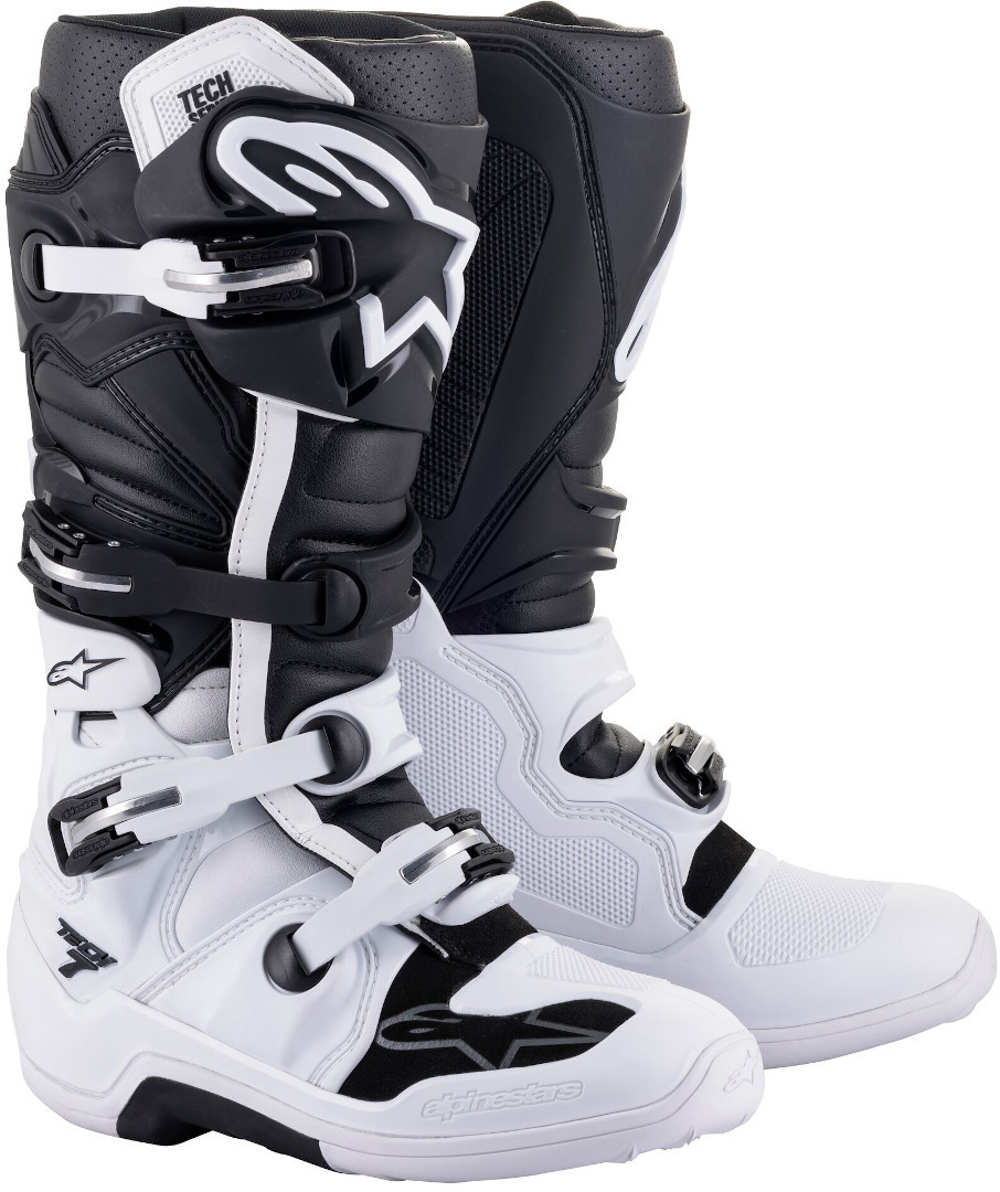 Image of Alpinestars Tech 7 Stivali motocross, nero-bianco, dimensione 44 45