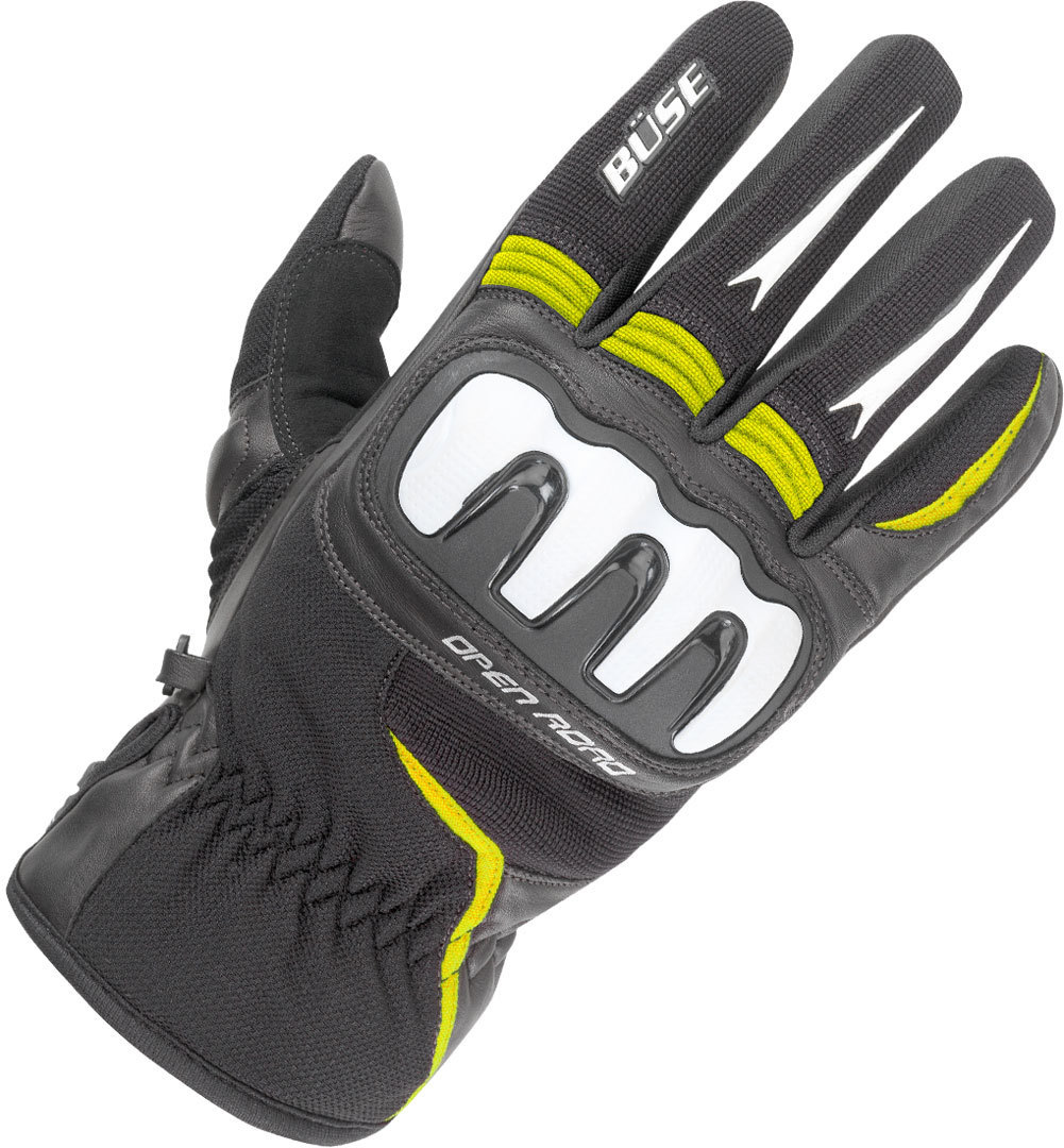 Büse Open Road Gloves, black-yellow, Size M, black-yellow, Size M