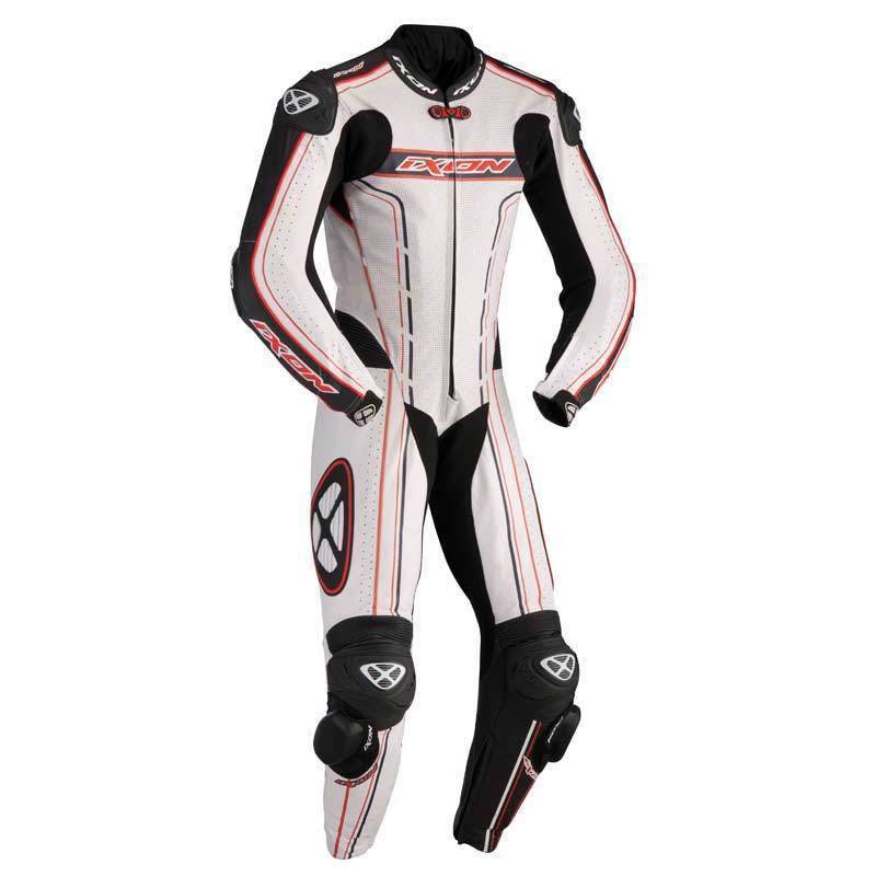 Ixon Zenith One Piece Leather Suit, black-white-red, Size 46, black-white-red, Size 46