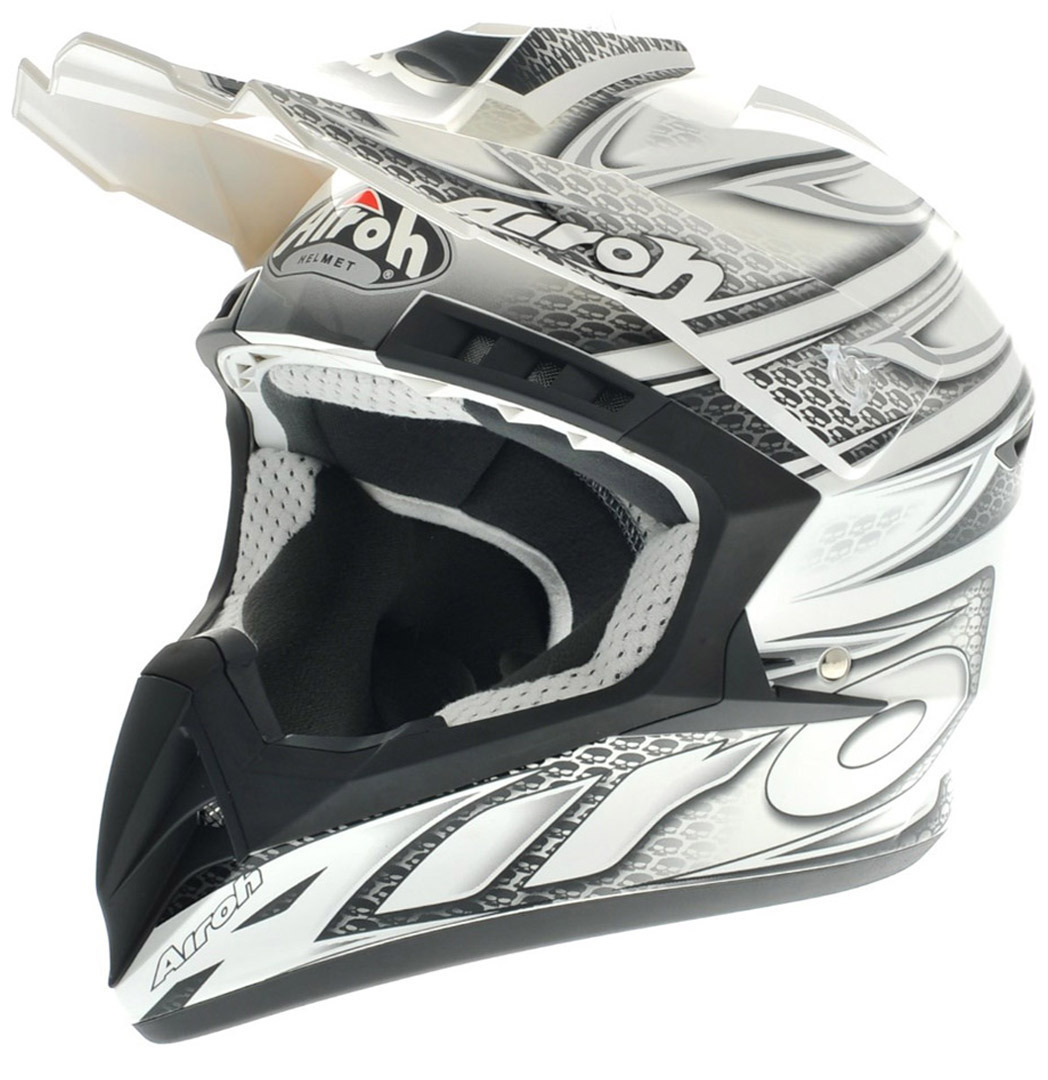 Airoh CR901 Linear Motocross Helm, schwarz-weiss, Größe S, schwarz-weiss, Größe S
