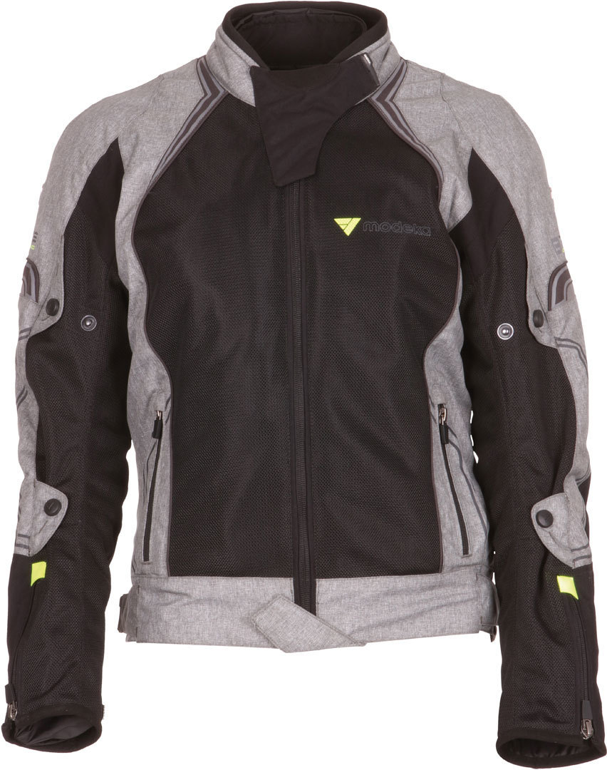 Modeka Breeze Ladies Textile Jacket, black-grey, Size 34 for Women, black-grey, Size 34 for Women