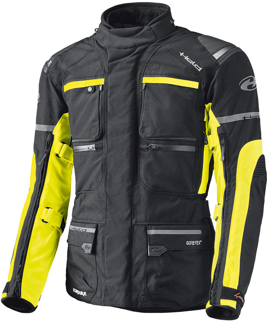 Held Carese II ladies and men motorcycle textile jacket, black-yellow, Size S