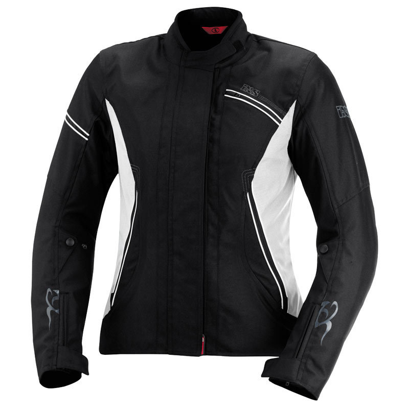 IXS Alana Ladies Textile Jacket, black-white, Size 2XL for Women, black-white, Size 2XL for Women