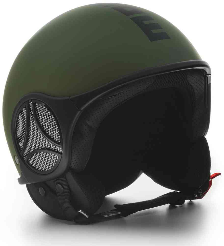 MOMO Minimomo Military Green Logo Black Jet hjelm
