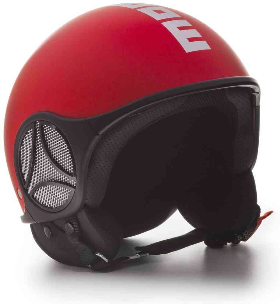 MOMO Minimomo Red Matt Logo White Jet Helmet