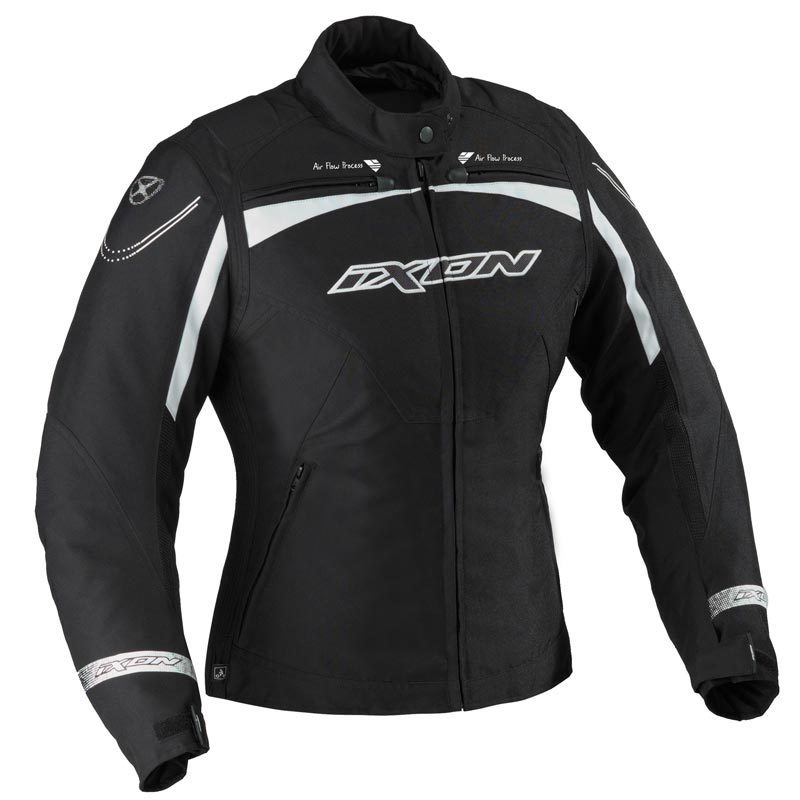 Ixon Aquila HP Ladies Textile Jacket, black-white, Size L for Women, black-white, Size L for Women