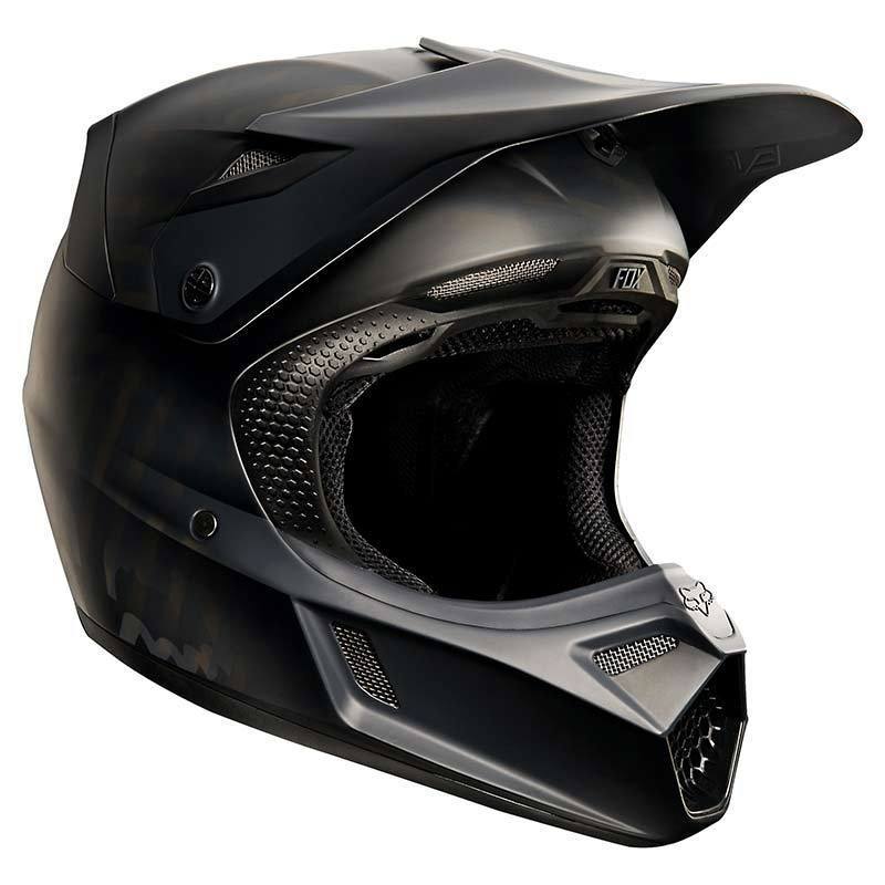 FOX V3 Matte Black Motocross Helmet