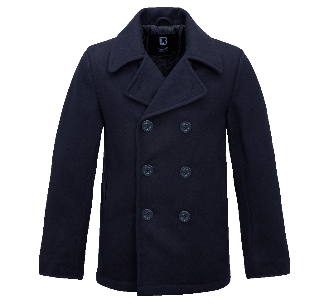 Brandit Pea Coat Jacket, blue, Size XL, blue, Size XL
