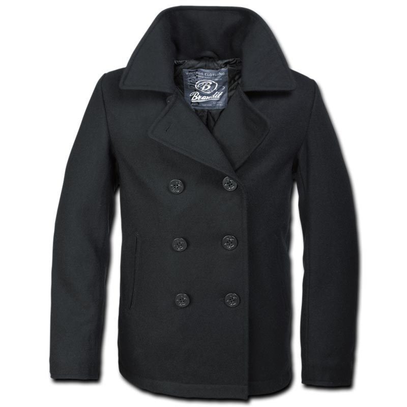 Brandit Pea Coat Jacke, schwarz, Größe 3XL
